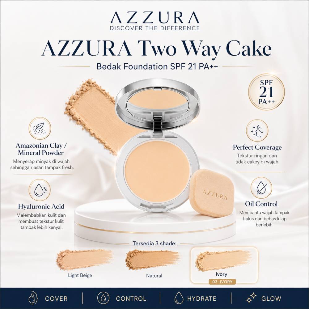 AZZURA Two Way Cake Bedak Foundation Spf 21